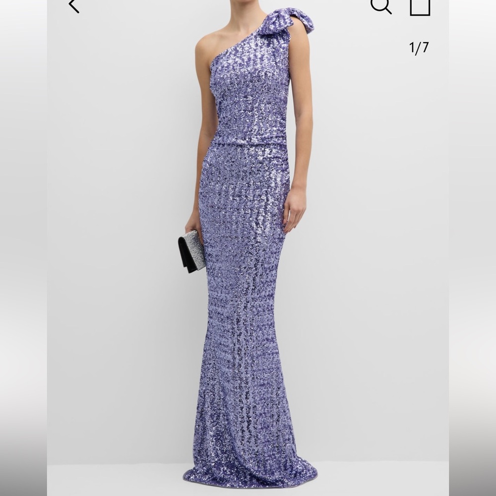 Chiara Boni La Petite Robe One-Shoulder Sequin Mermaid Gown size 6 WORN ONCE
